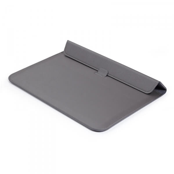 2v1 Puzdro s magnetom a stojanom z ekokože pre Apple MacBook Air 13" (2018-2020) - šedé