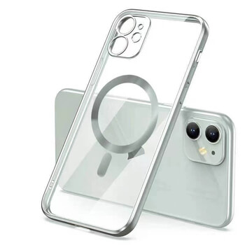 MagSafe silikonový kryt pre Apple iPhone 13 - strieborný