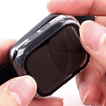 2v1 Kryt s ochranným sklom na Apple Watch 41 mm (8.série) - čierny