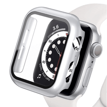 2v1 Kryt s ochranným sklom na Apple Watch SE 44 mm (2022) - strieborný