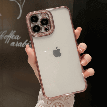 Ochranný silikonový obal s kamínky Apple iPhone 14 - svetlo ružový