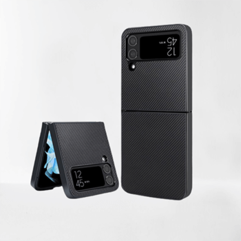 Ochranný plastový obal karbón pre Samsung Galaxy Z Flip4 5G F721B - čierny