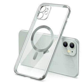 MagSafe silikonový kryt pre Apple iPhone 15 - strieborný