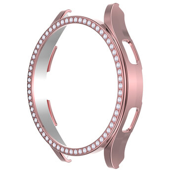 Luxusný ochranný kryt so sklom pre Samsung Galaxy Watch 4 44 mm - svetlo ružový