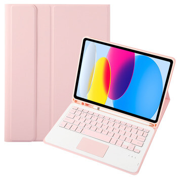 Puzdro s klávesnicou a držiakom na stylus pre Apple iPad 10,9" 2022 (10.generace) - svetlo ružové