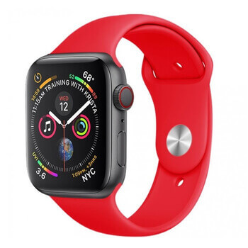 Silikónový remienok pre chytré hodinky Apple Watch SE 44 mm (2023) - červený