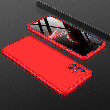 Ochranný 360 ° celotelový plastový kryt pre Samsung Galaxy A23 5G - červený