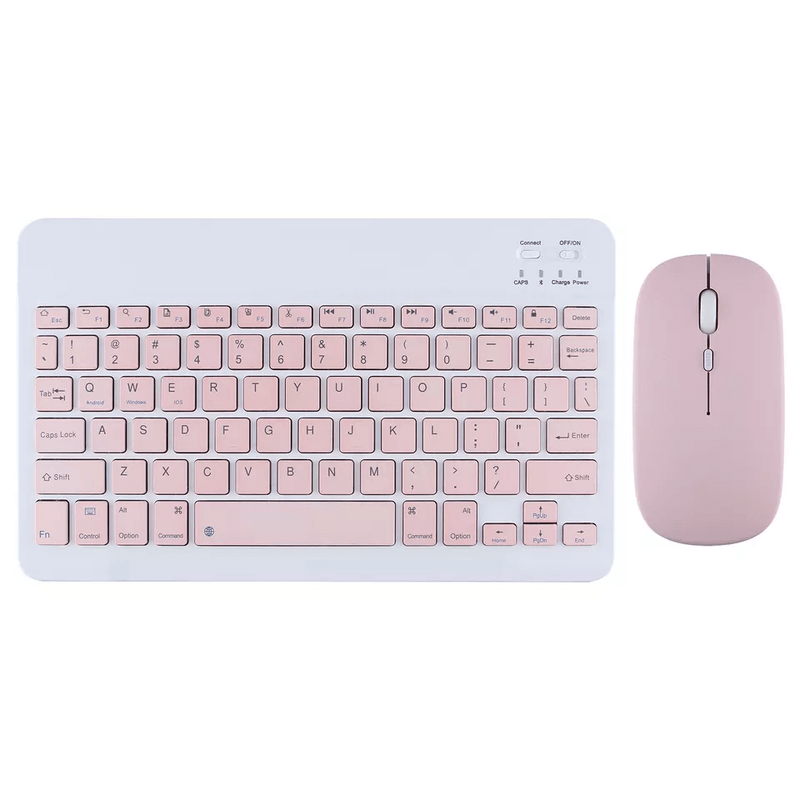 Bezdrátová myš s klávesnicí - svetlo ružová