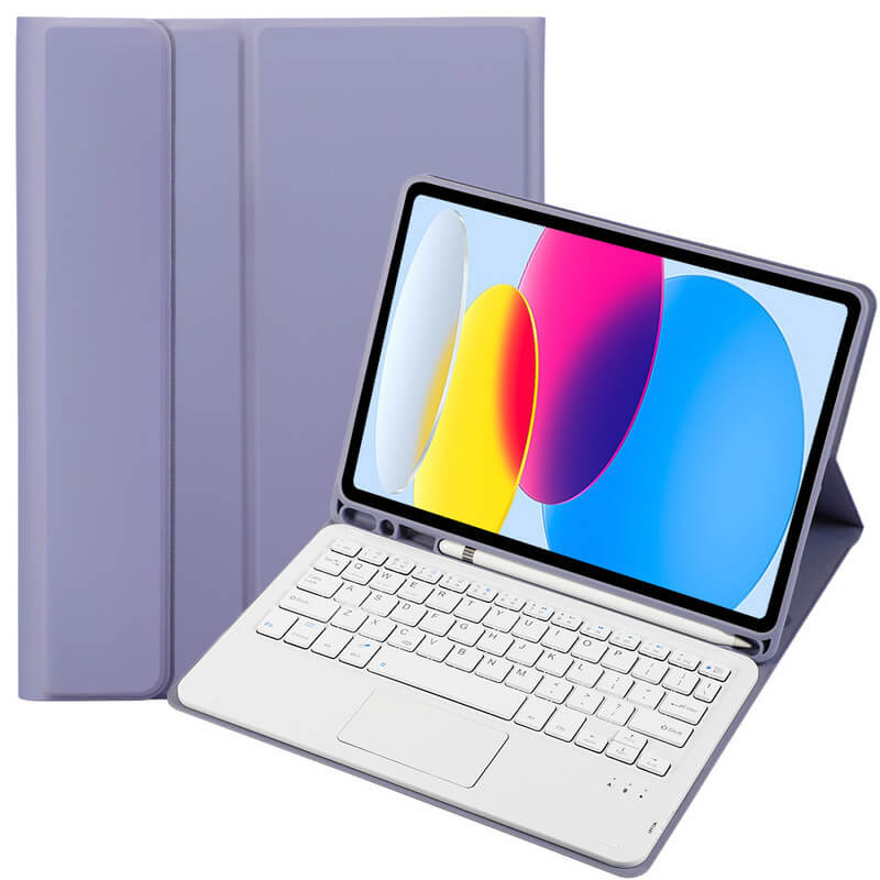 Puzdro s klávesnicou a držiakom na stylus pre Apple iPad 10.2" 2019 (7. generace) - svetlo fialove