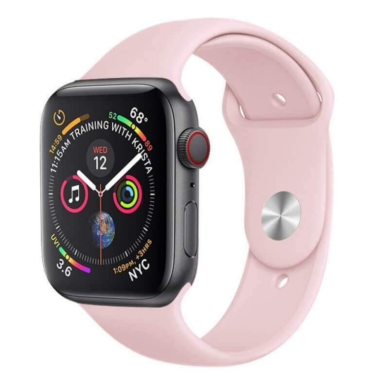 Silikónový remienok pre chytré hodinky Apple Watch SE 40 mm (2023) - svetlo ružový