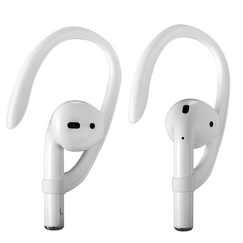Ušné silikónové držiaky háčiky proti vypadnutiu za ucho pre Apple AirPods Pro (1.generace) - biele
