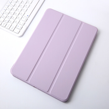 2v1 Smart flip cover+zadný silikónový ochranný obal s držiakom na pero pre Xiaomi Pad 5 - svetlo fialovy