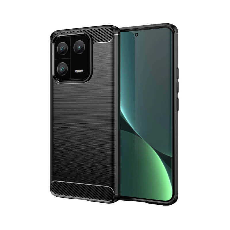 Ochranný Silikónový Obal Karbón Pre Xiaomi 13T Pro - čierny